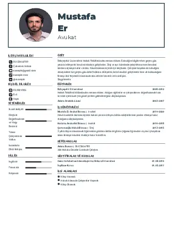 Avukat Cv Örnekleri cv indir